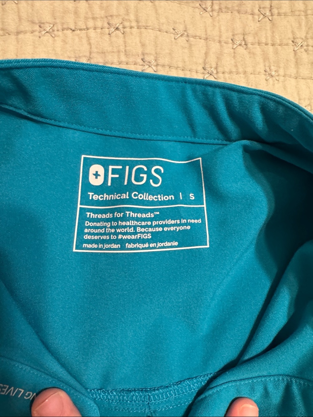 Figs Teal Blue Scrub Set - Rafaela Top & Zamora Jogger both size S - Picture 2 of 4